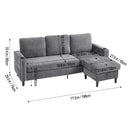 Livingandhome Modern Polyester Sofa with Footrest