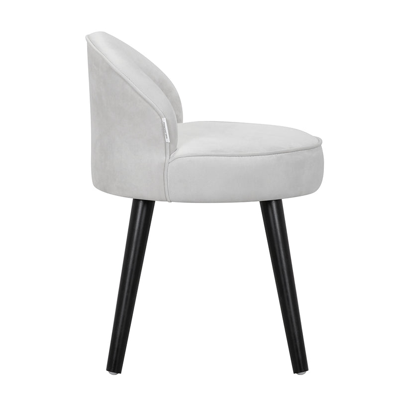 Livingandhome Modern Velvet Dressing Table Stool with Solid Wood Legs