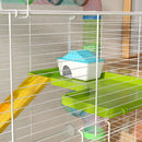 PawHut Hamster Cage W/ Water Bottle, Exercise Wheel, Tubes, Ramps - Green