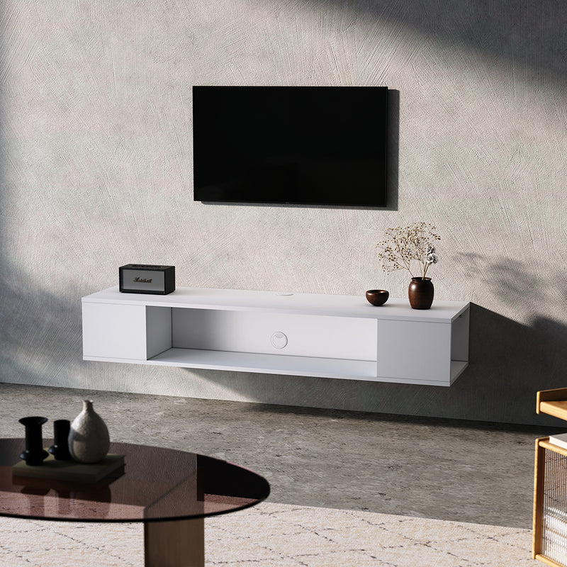 Livingandhome White Floating TV Stand
