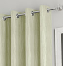 Enhanced Living Goodwood Green Thermal, Energy Saving, Dimout Eyelet Curtains with Wave Pattern - Pair