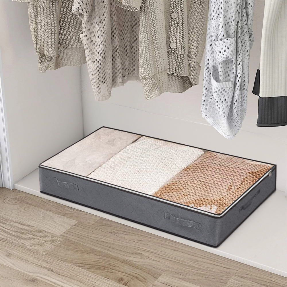 Lifeideas Fabric Clothes Quilt Storage Box with Handles