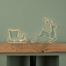 42cm Light up Hanging Christmas Reindeer and Sleigh Silhouette with Warm White LEDs