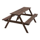 Breeins Solid Wood Rectangle Picnic Table and Bench Set