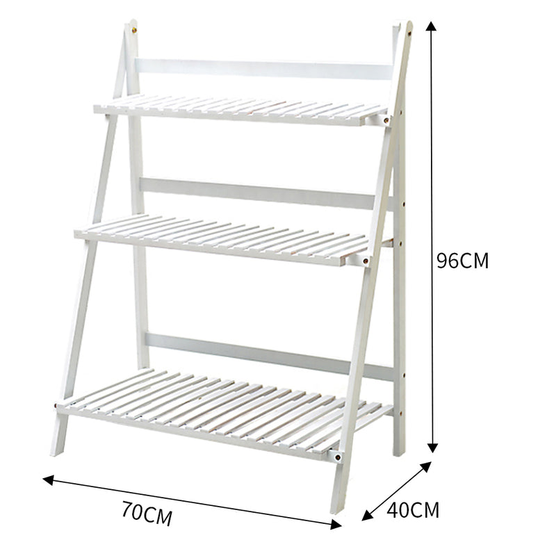 Lifeideas Compact Folding Wooden Display Shelf