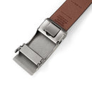 Modishion Adjustable Leather Ratchet Belt With Automatic Buckle - Brown