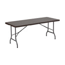 Breeins 3-Piece Rattan Plastic Outdoor Folding Table Bench Set