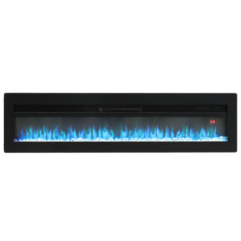 Electric Fireplace with Adjustable Flames, Wall Mounted or Freestanding