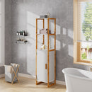 4-Tier Single-door Tall Bathroom Storage Cabinet