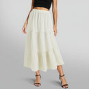 A-line Swing Pleated Midi Skirt