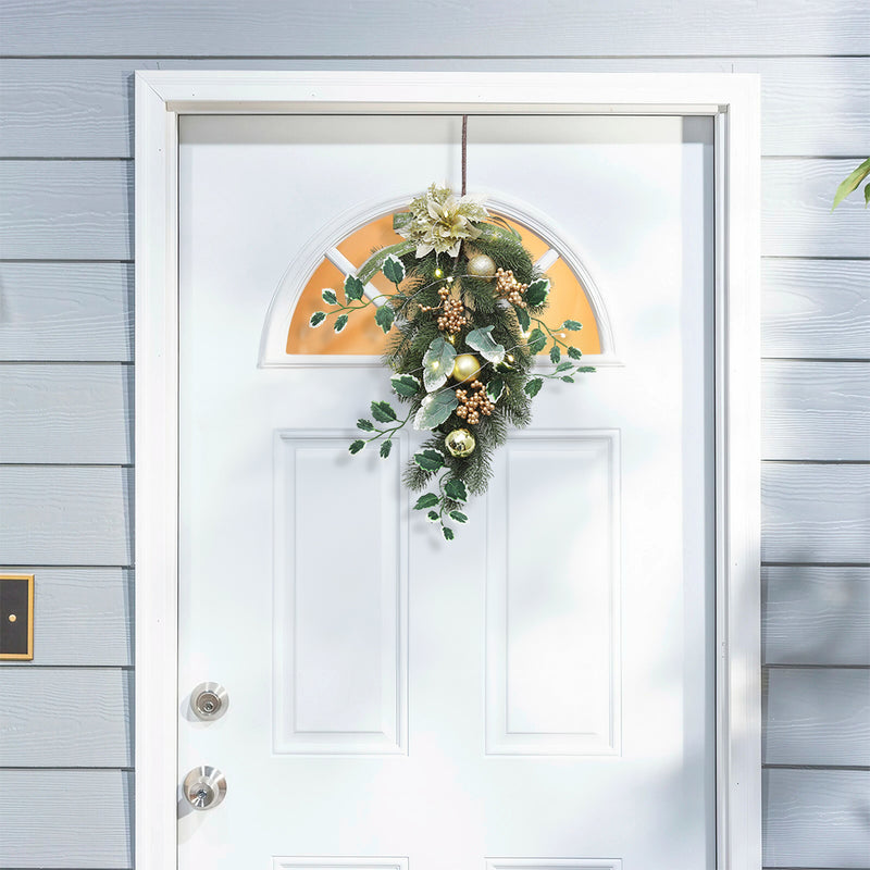 Lifeideas Christmas Swag LED Lights Holiday Decor