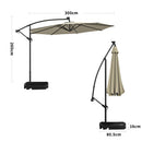 Garden Sanctuary Outdoor 32 LED Lighted Patio Umbrella With Crank Lift System