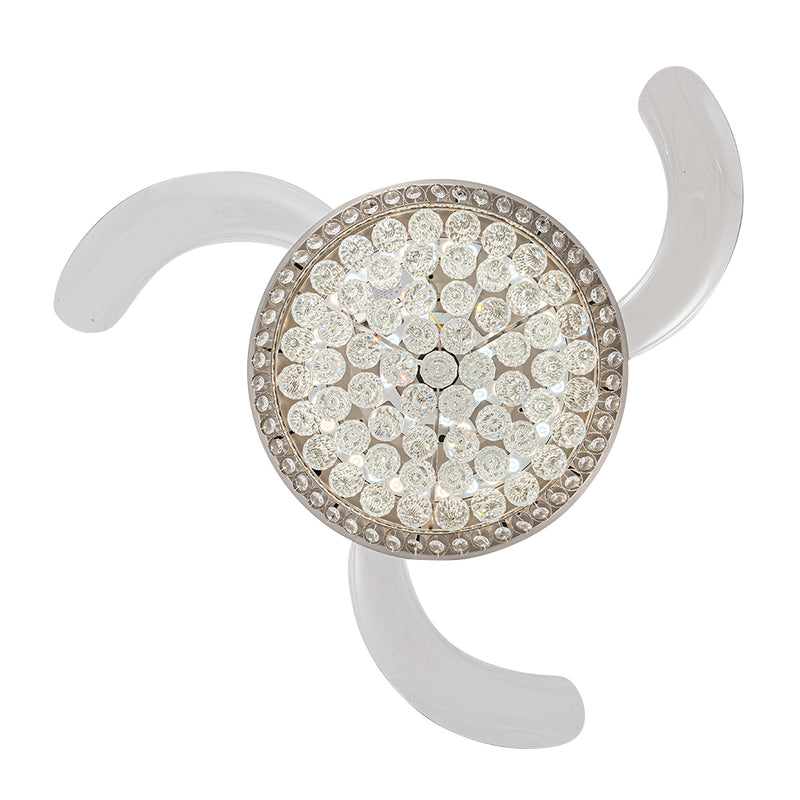 Cottonfy UK 42" Crystal LED Ceiling Fan with 3 Color Lights