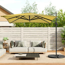 Large Square Canopy Rotating Outdoor Cantilever Parasol With Base