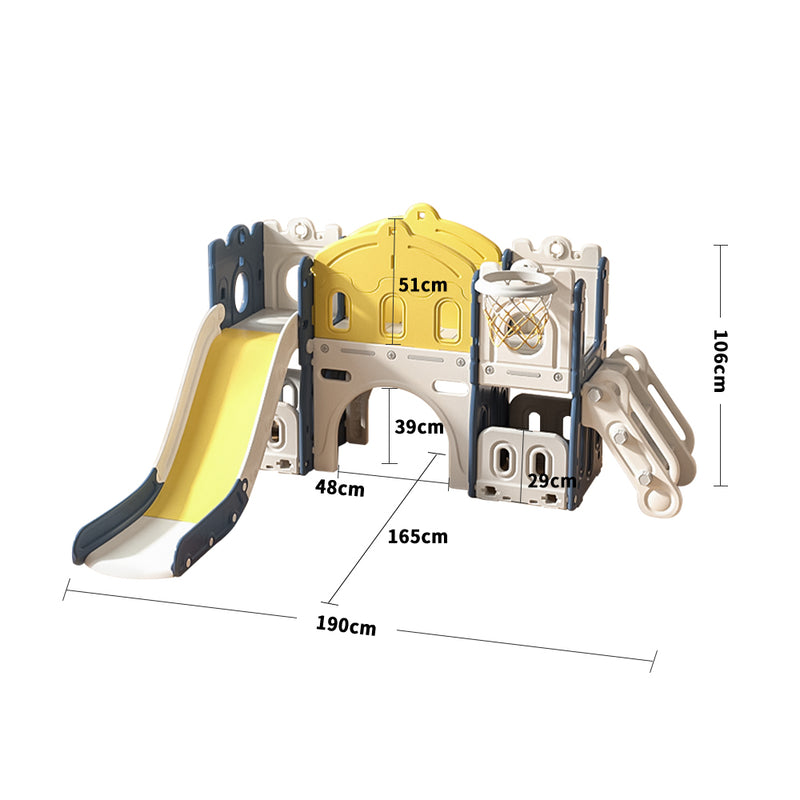 Kidkid Toddler Indoor Playground with Slide and Hoop