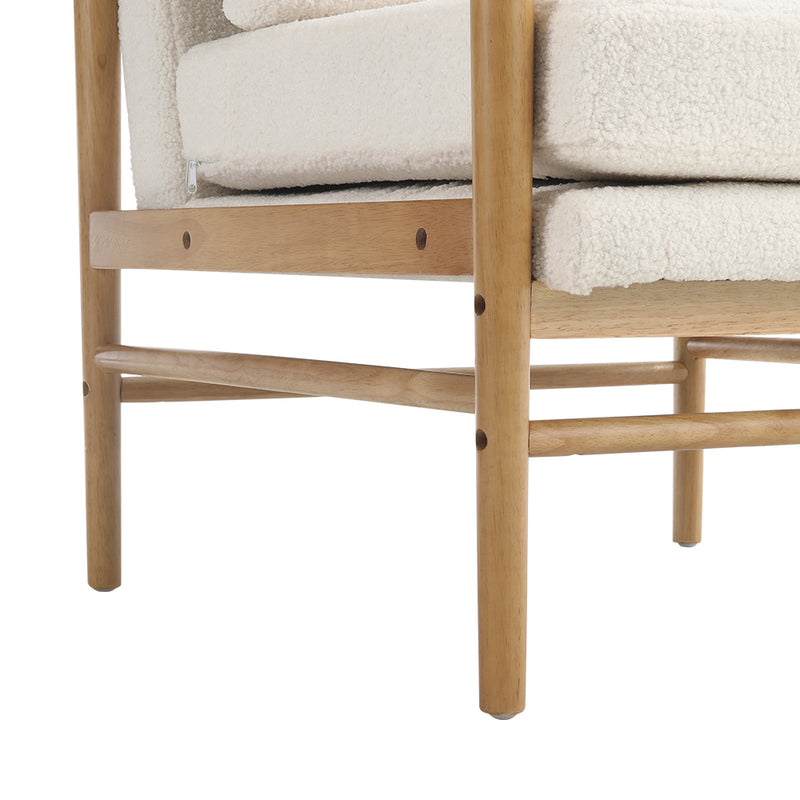 Livingandhome Direct Teddy Bear Fur Wooden Armchair