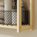 HOMCOM 3-Tier Bamboo Bathroom Storage Shelf With Adjustable Rack, Natural