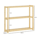 HOMCOM 3-Tier Bamboo Bathroom Storage Shelf With Adjustable Rack, Natural