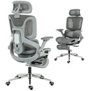 HOMCOM Ergonomic Office Chair, Mesh Desk Chair With Lumbar Support, Footrest