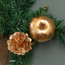 1.8m (6ft) Deluxe Christmas Garland with Red and Gold Poinsettias
