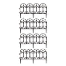 23cm Set of 4 Black Ornate Decorative Garden Border Edging