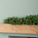 90cm Deluxe Princess Green Christmas Garland Swag With Pinecones