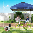 Outsunny 3x3 m Pop Up Gazebo w/ Wheels, One-Touch Party Tent, Dark Blue