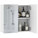 HOMCOM Bathroom Mirror Cabinet with 2 Doors and Adjustable Shelf, White