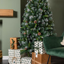6ft (1.8m) Frosted Glacier Pine Snow Tipped Christmas Tree with Pine Cones and 710 Tips