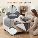 PawHut Waterproof Sofa Cover, Soft Couch Cover for Dogs Cats Pets Grey