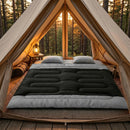 Outsunny Double Sleeping Bag With 2 Pillows, 220 X 160cm Sleeping Bag Grey