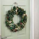 Bauble and Pinecone Hanging Christmas Wreath with Red Berries