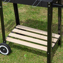 82 x 29cm Charcoal BBQ Grill Trolley with Shelves on Wheels