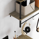 HOMCOM Wall Shelf Unit with 4 Hooks for Living Room, Entryway