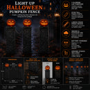 97cm x 1.2m Battery Powered Light up Halloween Pumpkin Fence with LEDs