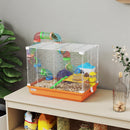 Pawhut 2 Tier Hamster Cage Small Animal House W/ Exercise Wheels Tunnel
