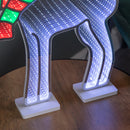 60cm Light up Standing Reindeer with Scarf Christmas Infinity Decoration with Multi-Coloured LEDs