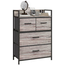 HOMCOM Bedroom Chest Of Drawers 4 Drawer Dresser W/ Shelf, Grey Wood Effect
