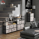 HOMCOM Bedroom Chest Of Drawers 4 Drawer Dresser W/ Shelf, Grey Wood Effect