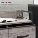 HOMCOM Bedroom Chest Of Drawers 4 Drawer Dresser W/ Shelf, Grey Wood Effect