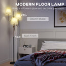 HOMCOM 3-Light Floor Lamp, 165 cm Tall Standing Lamp with Foot Switch