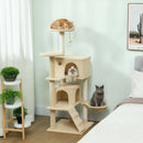 PawHut Cat Tree Tower With Sisal Scratching Posts, Condos, Beige