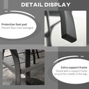 Outsunny Garden Table With Parasol Hole For Four, Slatted Metal Plate Top Grey