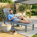 Outsunny Plastic Sun Lounger, 4-Position Garden Lounger Sun bed, Dark Grey