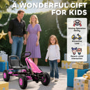 AIYAPLAY Kids Pedal Go Kart With Adjustable Seat, EVA Tyres, Pink
