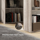 HOMCOM 120cm Computer Desk Bookshelf Writing Table Workstation 6 Shelves Grey