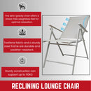 Outdoor Garden Patio Multi Position Reclining Folding Chair in Grey