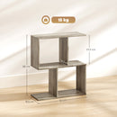 HOMCOM Side Table, Narrow End Table with Storage Shelves, Grey