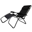 Luxury Padded Multi Position Zero Gravity Garden Relaxer Chair Lounger In All Black