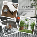 Outsunny 35.5cm Round Mosaic Garden Side Table Plant Stand w/ Shelf